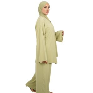 Olive Whisper Ensemble by Dams - modest olive outfit in Morocco